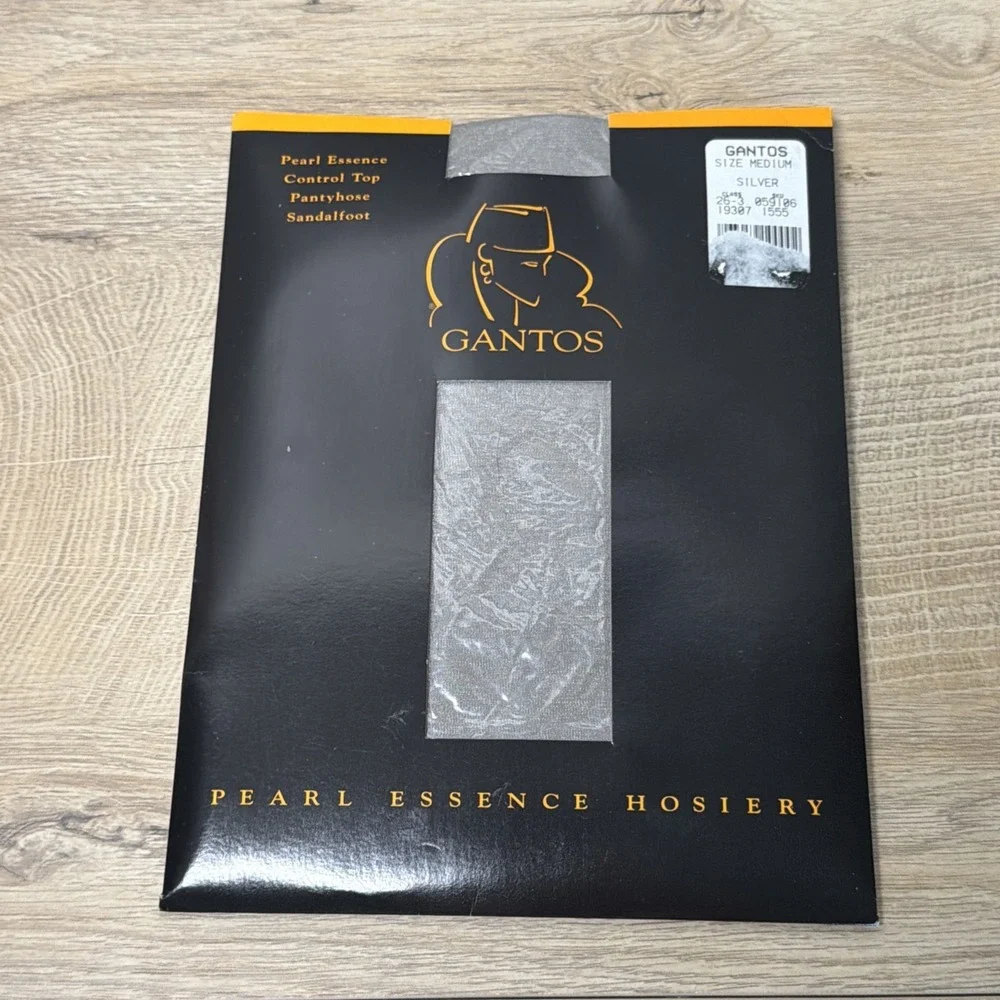 Vintage Gantos Pearl Essence Hosiery Pantyhose Medium Gray Gold Silver Lot 3